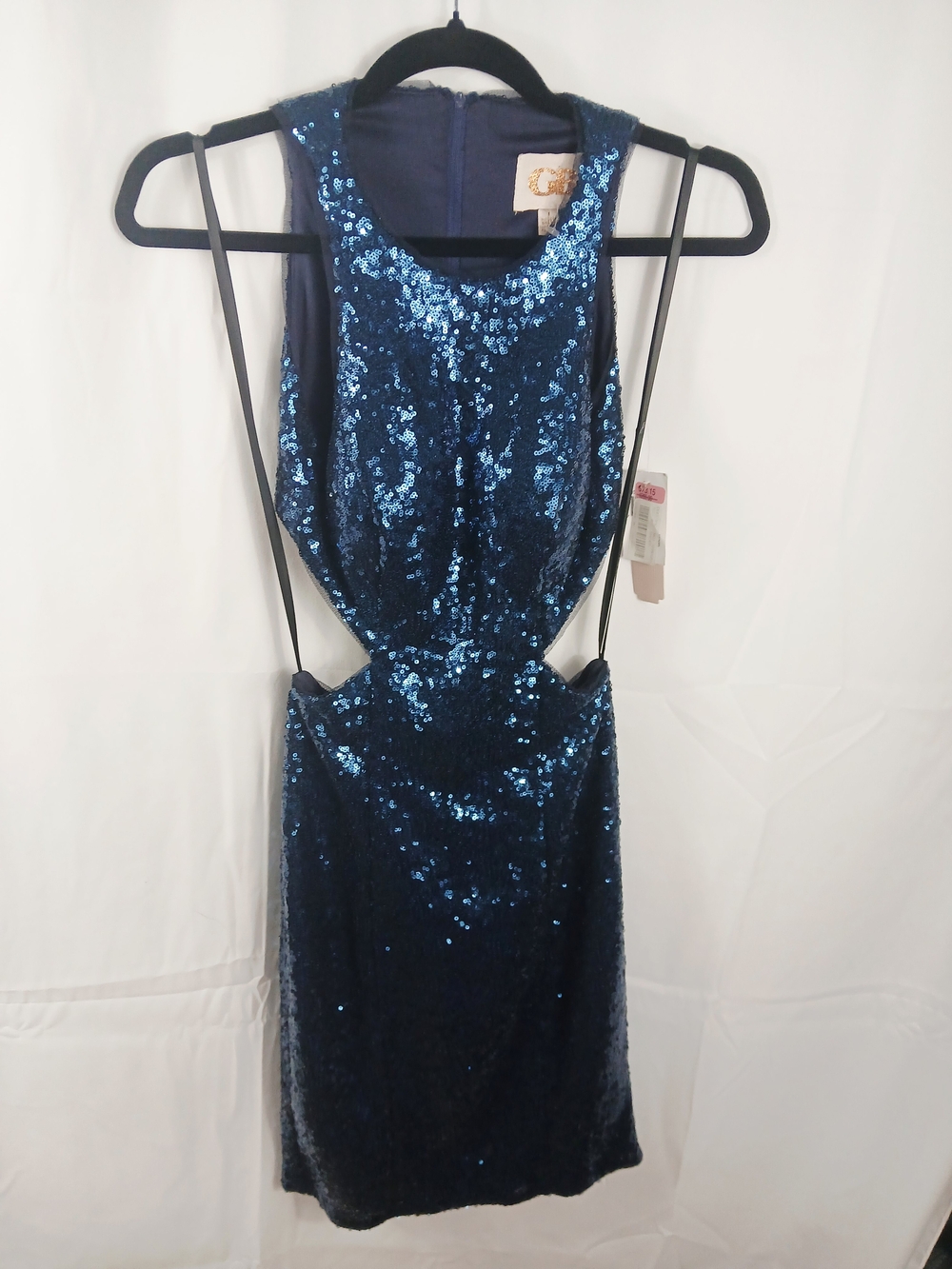 GB Blue Sequin Cutout Bodycon Mini Dress Size Small NWT Party Club Cocktail